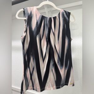 Calvin Klein Neutral Patterned Sleeveless Top - S